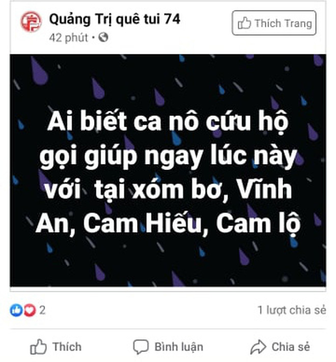 Nhiều người dân Quảng Trị đồng loạt lên mạng kêu cứu khi lũ bất ngờ lên nhanh trong đêm - 7 Nhiều người dân Quảng Trị đồng loạt lên mạng kêu cứu khi lũ bất ngờ lên nhanh trong đêm - 7