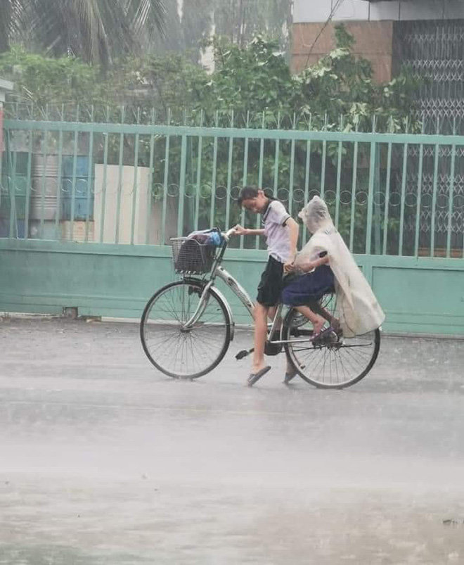 Mưa to vẫn nhường hết áo mưa cho em trai, cô học trò còn làm hành động cưng xỉu thu về 10.000 like Mưa to vẫn nhường hết áo mưa cho em trai, cô học trò còn làm hành động cưng xỉu thu về 10.000 like