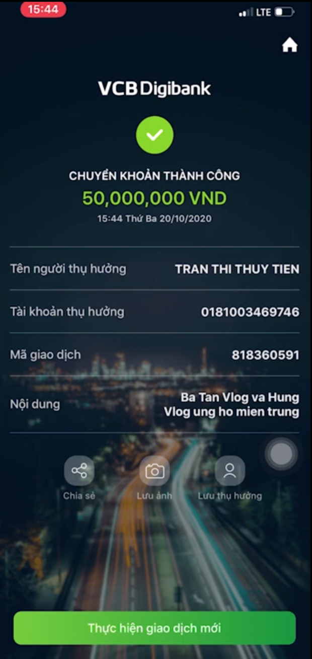 Bà Tân Vlog gửi thẳng 50 triệu đồng cho Thuỷ Tiên để ủng hộ cứu trợ đồng bào miền Trung - 1 Bà Tân Vlog gửi thẳng 50 triệu đồng cho Thuỷ Tiên để ủng hộ cứu trợ đồng bào miền Trung - 1