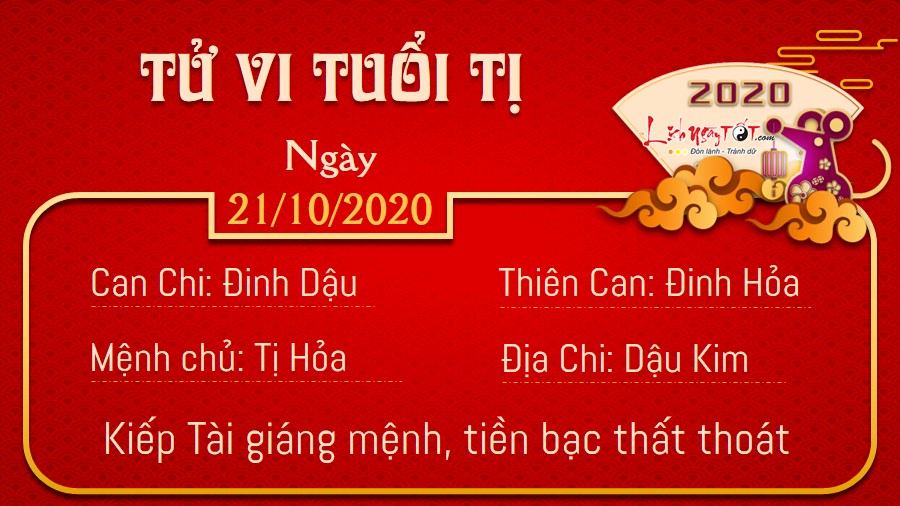 Tử vi thứ 4 ngày 21/10/2020 của 12 con giáp: Sửu có Thần Tài ghé thăm, Tị bị Kiếp Tài giáng mệnh - 5 Tử vi thứ 4 ngày 21/10/2020 của 12 con giáp: Sửu có Thần Tài ghé thăm, Tị bị Kiếp Tài giáng mệnh - 5