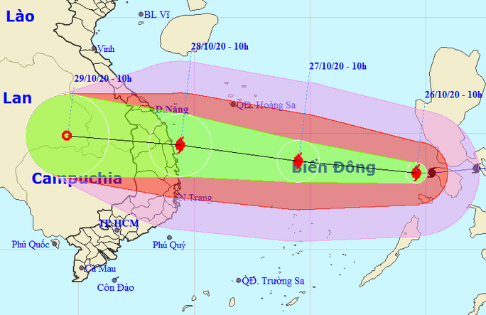 Bão số 9 giật cấp 14, lao nhanh 25 km/giờ vào Nam Trung Bộ Bão số 9 giật cấp 14, lao nhanh 25 km/giờ vào Nam Trung Bộ