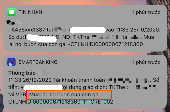 Biết con gái thất tình, mẹ chuyển thẳng tiền triệu qua số tài khoản để yêu cầu: 'Mua lại nỗi buồn của con gái' khiến dân tình ngưỡng mộ Biết con gái thất tình, mẹ chuyển thẳng tiền triệu qua số tài khoản để yêu cầu: 'Mua lại nỗi buồn của con gái' khiến dân tình ngưỡng mộ
