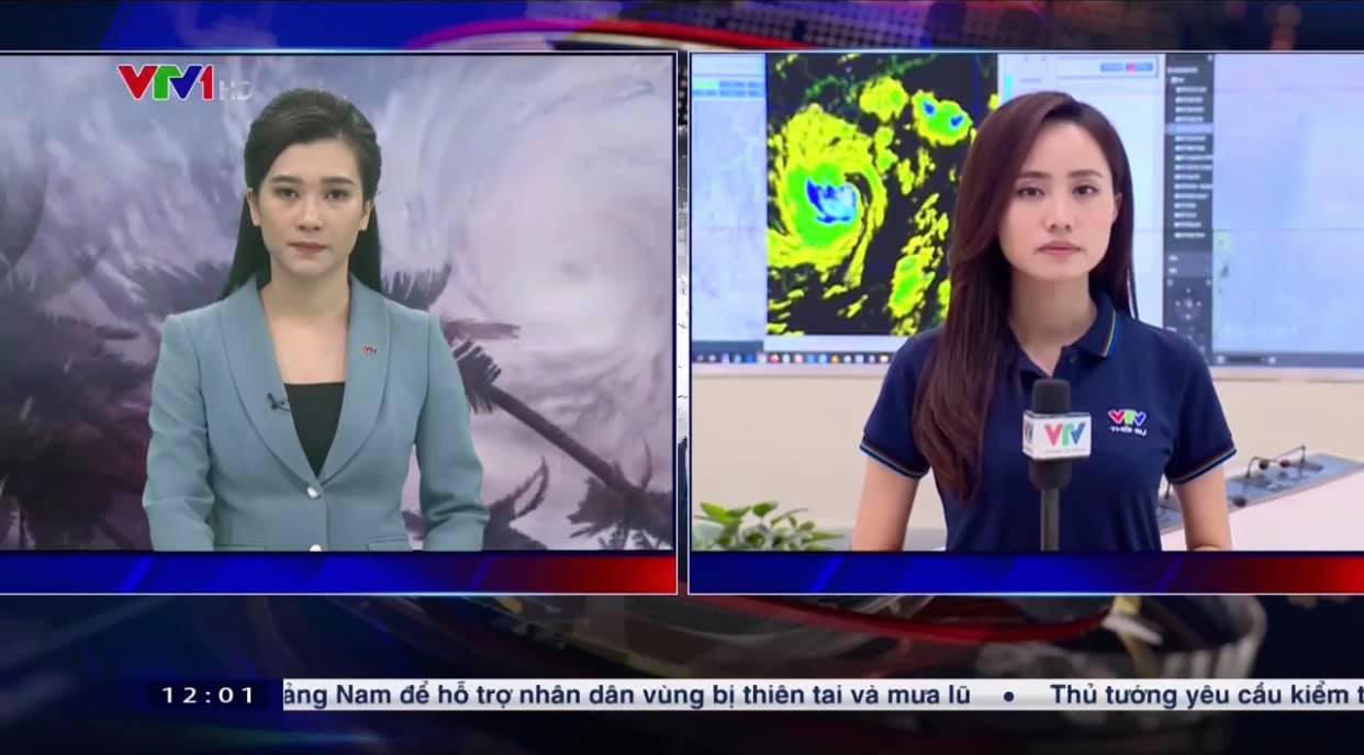 BTV thời tiết Xuân Anh kể 30 lần lên sóng trong 2 ngày dẫn bão số 9 BTV thời tiết Xuân Anh kể 30 lần lên sóng trong 2 ngày dẫn bão số 9