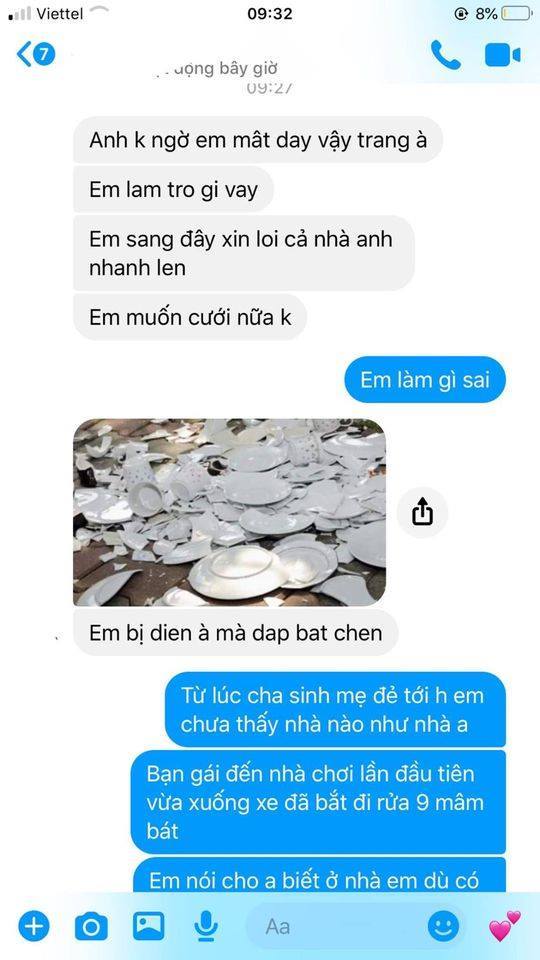 Lần đầu về nhà người yêu ra mắt đã bị bắt rửa 9 mâm bát, cô gái nâng chân sút bay vài mâm rồi bỏ về tuyên bố: 'Khỏi cưới!' Lần đầu về nhà người yêu ra mắt đã bị bắt rửa 9 mâm bát, cô gái nâng chân sút bay vài mâm rồi bỏ về tuyên bố: 'Khỏi cưới!'