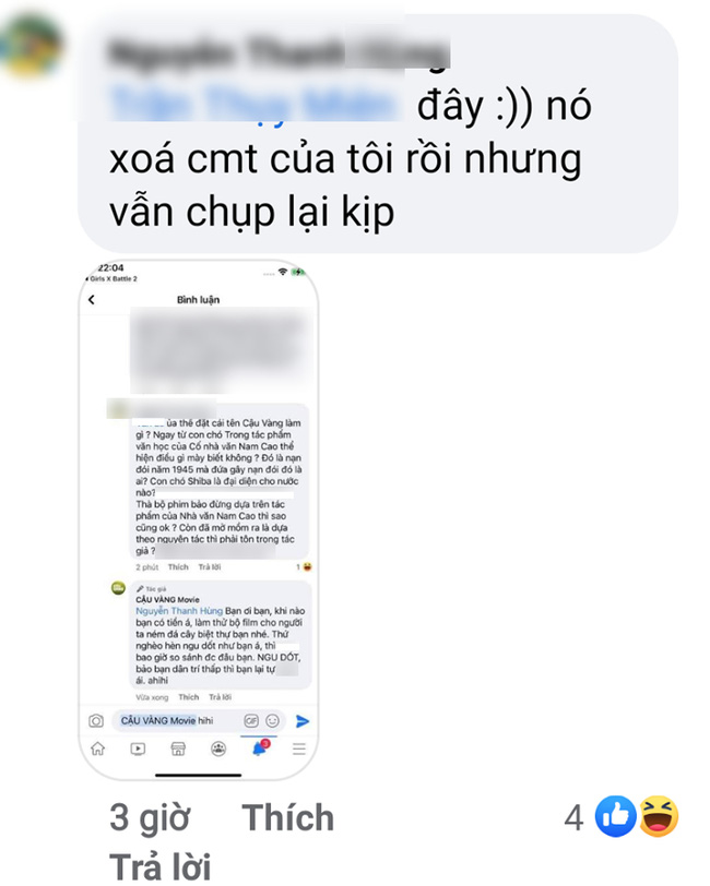 Xôn xao tin fanpage phim Cậu Vàng mắng lại dân mạng là 'thứ nghèo hèn ngu dốt, không bao giờ so sánh được' - 5 Xôn xao tin fanpage phim Cậu Vàng mắng lại dân mạng là 'thứ nghèo hèn ngu dốt, không bao giờ so sánh được' - 5