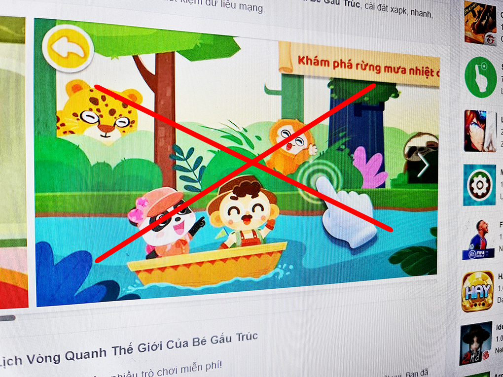 Apple, Google gỡ game trẻ em có đường lưỡi bò Apple, Google gỡ game trẻ em có đường lưỡi bò