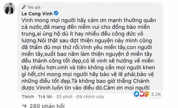 Hành trình cứu trợ miền Trung của Thủy Tiên: Khép lại 40 ngày với 178 tỷ đồng, toàn bộ giấy tờ đều được công khai, Công Vinh tuyên bố 'bỏ vợ' nếu có lần sau - 7 Hành trình cứu trợ miền Trung của Thủy Tiên: Khép lại 40 ngày với 178 tỷ đồng, toàn bộ giấy tờ đều được công khai, Công Vinh tuyên bố 'bỏ vợ' nếu có lần sau - 7