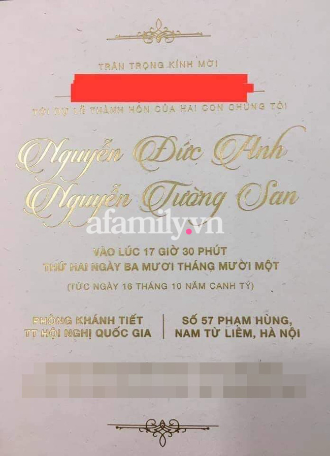 Rò rỉ ảnh thiệp cưới Á hậu Tường San, địa điểm tổ chức hôn lễ cực 'khủng' Rò rỉ ảnh thiệp cưới Á hậu Tường San, địa điểm tổ chức hôn lễ cực 'khủng'