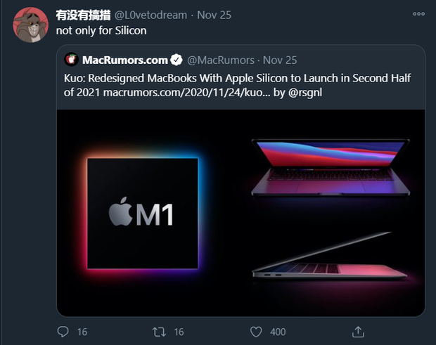 Tin đồn: Những mẫu MacBook năm sau sẽ có cả tuỳ chọn bộ xử lý Apple Silicon lẫn Intel Tin đồn: Những mẫu MacBook năm sau sẽ có cả tuỳ chọn bộ xử lý Apple Silicon lẫn Intel