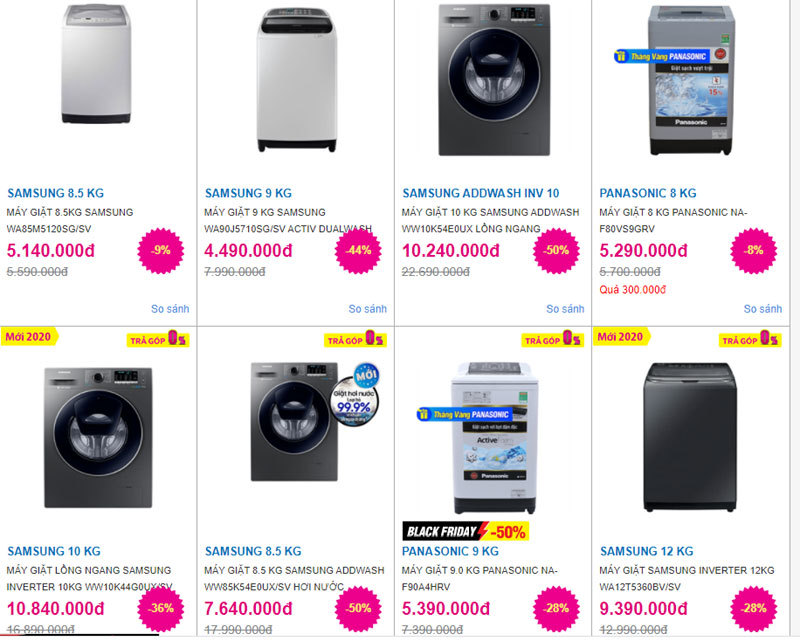 Máy giặt đua nhau đại hạ giá, giảm tới hơn 50% - 1 Máy giặt đua nhau đại hạ giá, giảm tới hơn 50% - 1