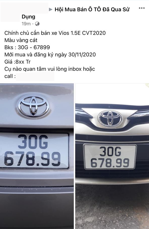 Bốc được biển 'san bằng tất cả', chủ Toyota Vios 2020 chào bán vội vàng với giá hơn 800 triệu đồng Bốc được biển 'san bằng tất cả', chủ Toyota Vios 2020 chào bán vội vàng với giá hơn 800 triệu đồng
