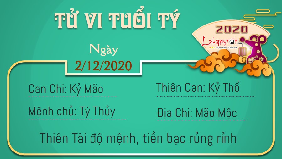 Tử vi thứ 4 ngày 02/12/2020 của 12 con giáp: Sửu gặp rắc rối, Mùi tin vui tới tấp Tử vi thứ 4 ngày 02/12/2020 của 12 con giáp: Sửu gặp rắc rối, Mùi tin vui tới tấp