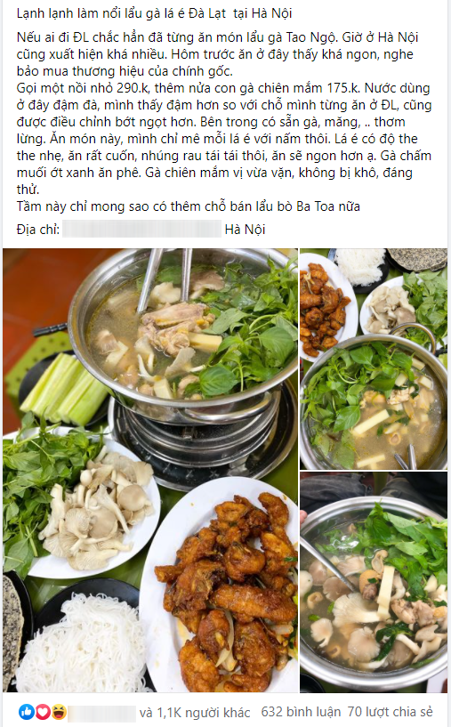 Quán Lẩu gà lá é Đà Lạt ở Hà Nội vừa được review khen đã có thực khách tới chê: Khách kêu 'lèo tèo', không đầy đặn như review, chủ quán thanh minh nhưng không được đồng tình? - 1 Quán Lẩu gà lá é Đà Lạt ở Hà Nội vừa được review khen đã có thực khách tới chê: Khách kêu 'lèo tèo', không đầy đặn như review, chủ quán thanh minh nhưng không được đồng tình? - 1