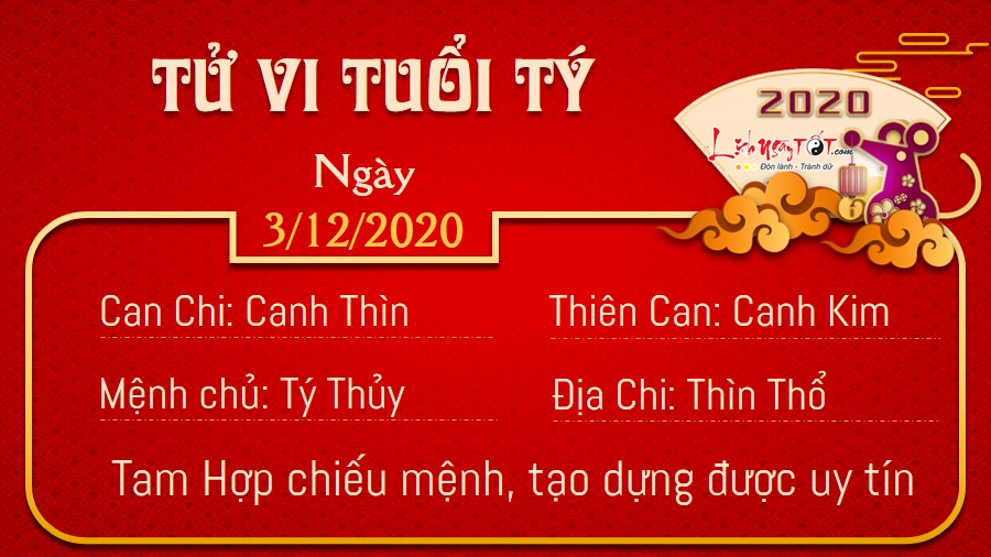 Tử vi thứ 5 ngày 03/12/2020 của 12 con giáp: Dậu thiếu tiền, Thân thăng tiến Tử vi thứ 5 ngày 03/12/2020 của 12 con giáp: Dậu thiếu tiền, Thân thăng tiến