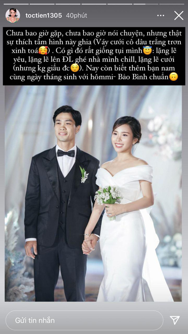 Tóc Tiên bất ngờ có chia sẻ gây chú ý về đám cưới Công Phượng, tiết lộ loạt điểm trùng khớp của 2 cặp vợ chồng son Tóc Tiên bất ngờ có chia sẻ gây chú ý về đám cưới Công Phượng, tiết lộ loạt điểm trùng khớp của 2 cặp vợ chồng son