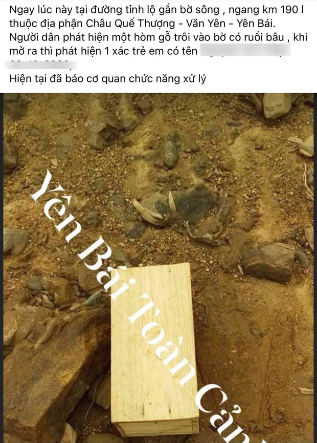 Yên Bái: Sự thật đằng sau bức ảnh 'phát hiện một thi thể trẻ em, bên trong hòm gỗ trôi sông' Yên Bái: Sự thật đằng sau bức ảnh 'phát hiện một thi thể trẻ em, bên trong hòm gỗ trôi sông'