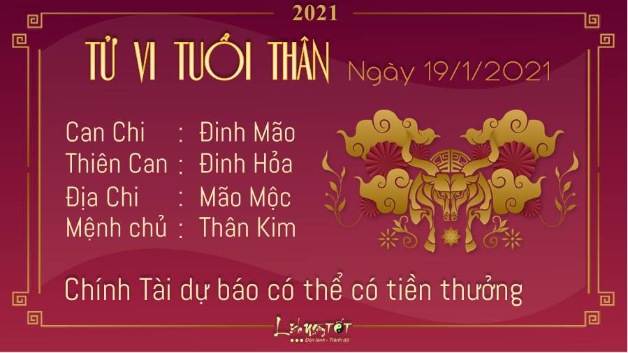 Tử vi thứ 3 ngày 19/01/2021 của 12 con giáp: Thìn thị phi, Thân có tiền thưởng - 8 Tử vi thứ 3 ngày 19/01/2021 của 12 con giáp: Thìn thị phi, Thân có tiền thưởng - 8