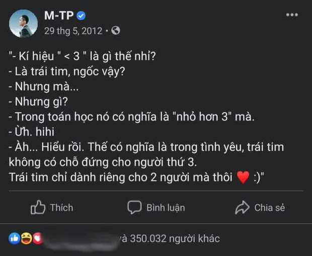 Giữa drama với Thiều Bảo Trâm - Hải Tú, Sơn Tùng M-TP bất ngờ bị 'đào mộ' status nói về chuyện tình tay ba Giữa drama với Thiều Bảo Trâm - Hải Tú, Sơn Tùng M-TP bất ngờ bị 'đào mộ' status nói về chuyện tình tay ba