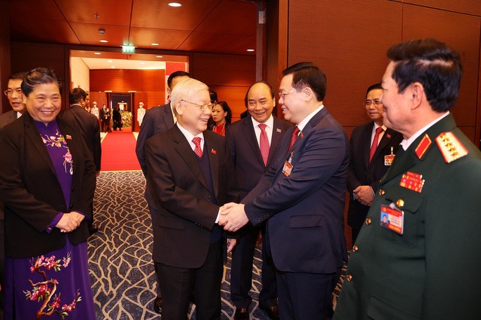 Chùm ảnh: Tổng Bí thư, Chủ tịch nước và các đại biểu dự phiên trù bị Đại hội XIII - 4 Chùm ảnh: Tổng Bí thư, Chủ tịch nước và các đại biểu dự phiên trù bị Đại hội XIII - 4