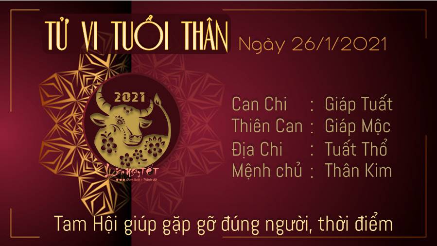 Tử vi thứ 3 ngày 26/01/2021 của 12 con giáp: Tị thêm bạn mới, Mùi gặp tiểu nhân - 8 Tử vi thứ 3 ngày 26/01/2021 của 12 con giáp: Tị thêm bạn mới, Mùi gặp tiểu nhân - 8