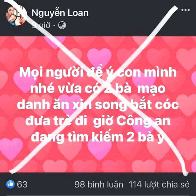 Tung tin mạo danh ăn xin bắt cóc trẻ con, cô gái bị công an triệu tập Tung tin mạo danh ăn xin bắt cóc trẻ con, cô gái bị công an triệu tập