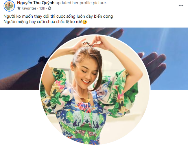 Thu Quỳnh có động thái đầu tiên sau đồn đoán chia tay bạn trai: 'Người miệng hay cười chưa chắc lệ không rơi' Thu Quỳnh có động thái đầu tiên sau đồn đoán chia tay bạn trai: 'Người miệng hay cười chưa chắc lệ không rơi'