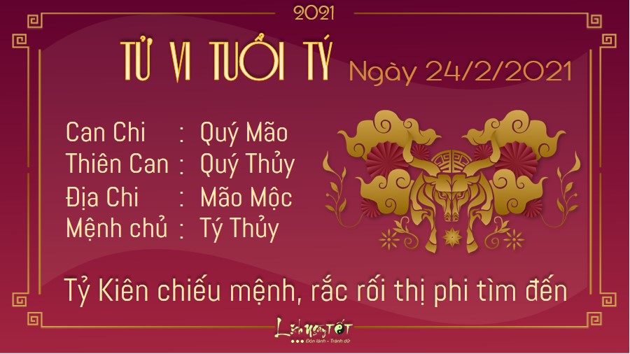 Tử vi thứ 4 ngày 24/02/2021 của 12 con giáp: Mão phát tài, Tý bị thị phi tìm đến Tử vi thứ 4 ngày 24/02/2021 của 12 con giáp: Mão phát tài, Tý bị thị phi tìm đến