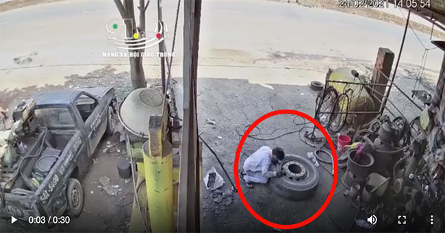 Clip: Kinh hoàng khoảnh khắc chiếc lốp xe bất ngờ phát nổ khi đang vá khiến chủ garage tử vong thương tâm Clip: Kinh hoàng khoảnh khắc chiếc lốp xe bất ngờ phát nổ khi đang vá khiến chủ garage tử vong thương tâm