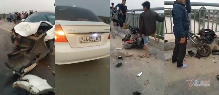 Ô tô đâm loạt xe đạp điện trên cầu, học sinh ở Quảng Trị rơi xuống sông tử vong Ô tô đâm loạt xe đạp điện trên cầu, học sinh ở Quảng Trị rơi xuống sông tử vong