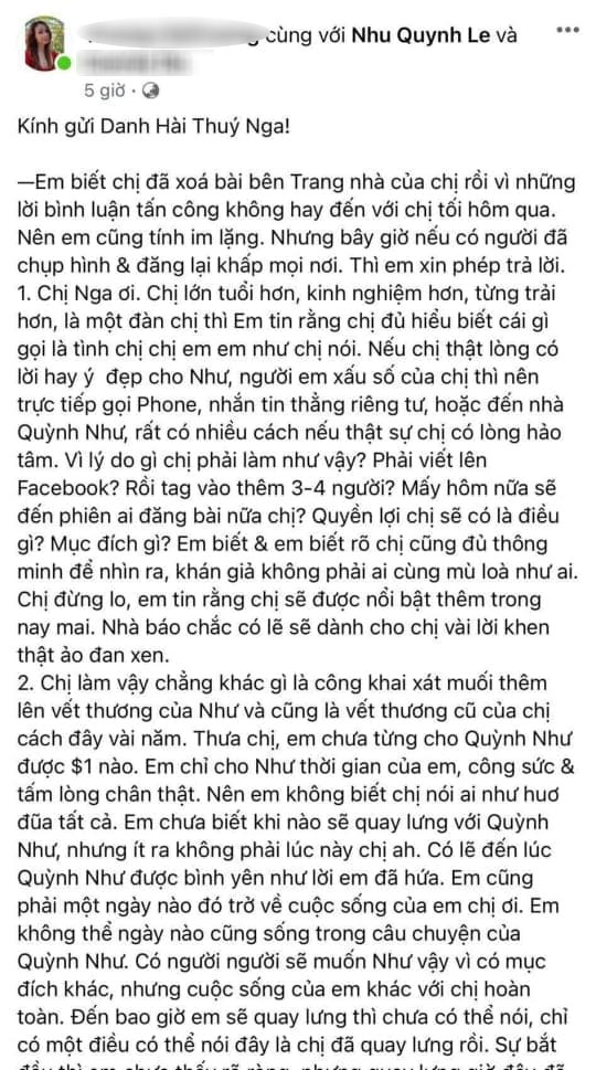 Thuý Nga đưa ra lý do xoá status chê trách vợ cũ Hoàng Anh, bạn thân Quỳnh Như cũng vào cuộc - 2 Thuý Nga đưa ra lý do xoá status chê trách vợ cũ Hoàng Anh, bạn thân Quỳnh Như cũng vào cuộc - 2