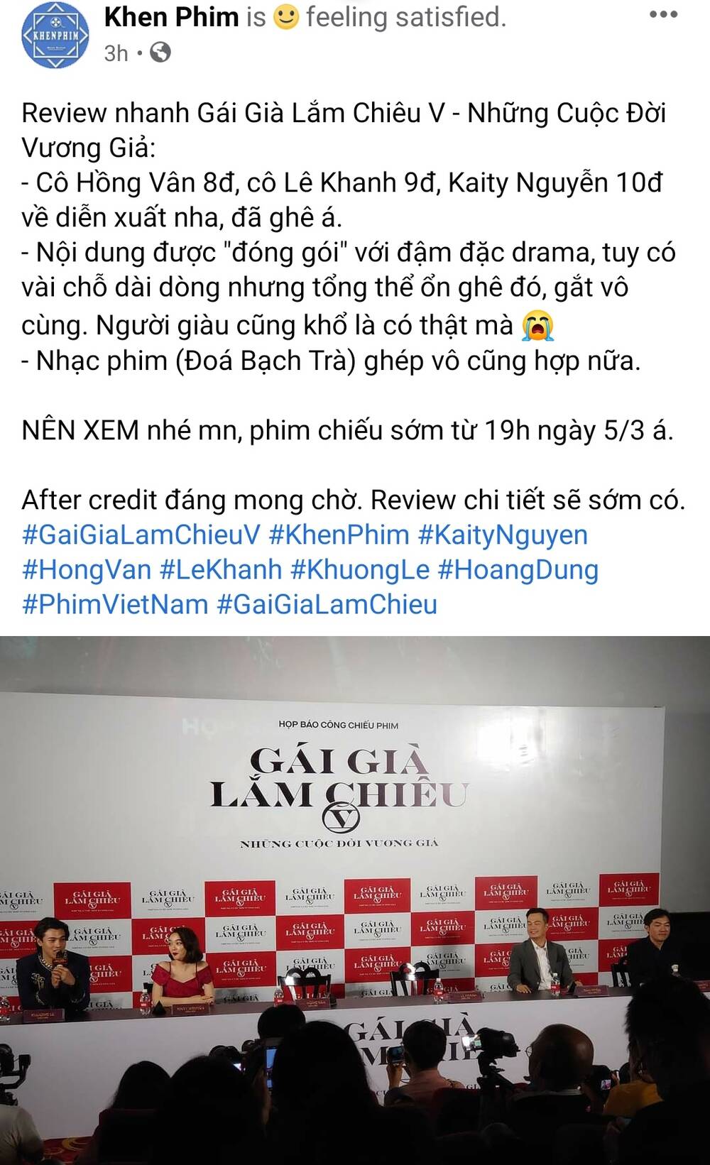 MXH bùng nổ phản ứng của những khán giả đầu tiên xem 'Gái già lắm chiêu V' - 11 MXH bùng nổ phản ứng của những khán giả đầu tiên xem 'Gái già lắm chiêu V' - 11
