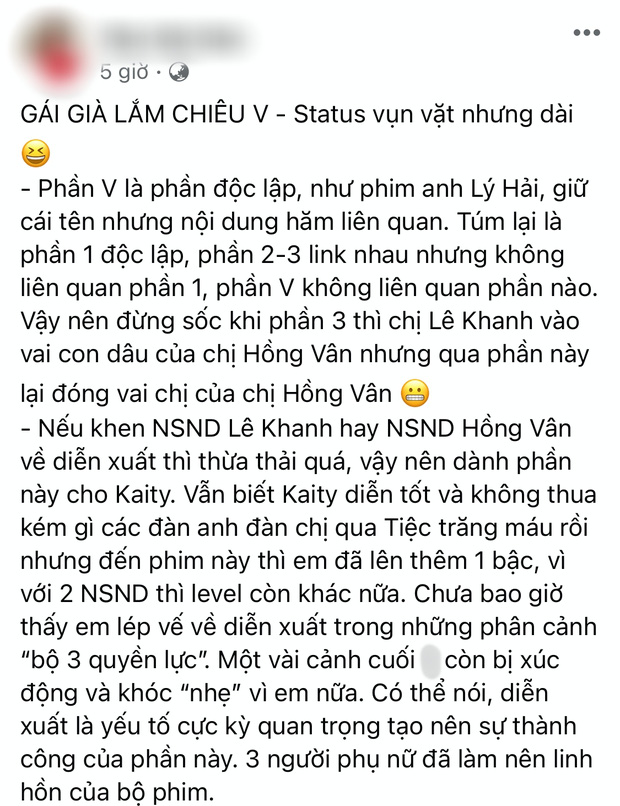 MXH bùng nổ phản ứng của những khán giả đầu tiên xem 'Gái già lắm chiêu V' - 1 MXH bùng nổ phản ứng của những khán giả đầu tiên xem 'Gái già lắm chiêu V' - 1