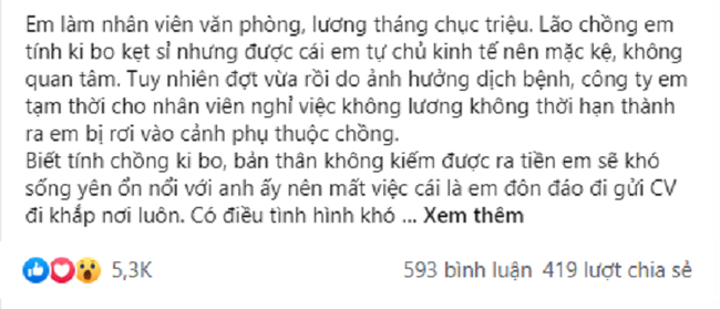 Đưa 1 triệu dặn vợ chi tiêu hết tháng, cô vui vẻ chấp thuận nhưng lẳng lặng ra 'đòn phản công' phía sau khiến anh 'đứng tim' tại chỗ Đưa 1 triệu dặn vợ chi tiêu hết tháng, cô vui vẻ chấp thuận nhưng lẳng lặng ra 'đòn phản công' phía sau khiến anh 'đứng tim' tại chỗ