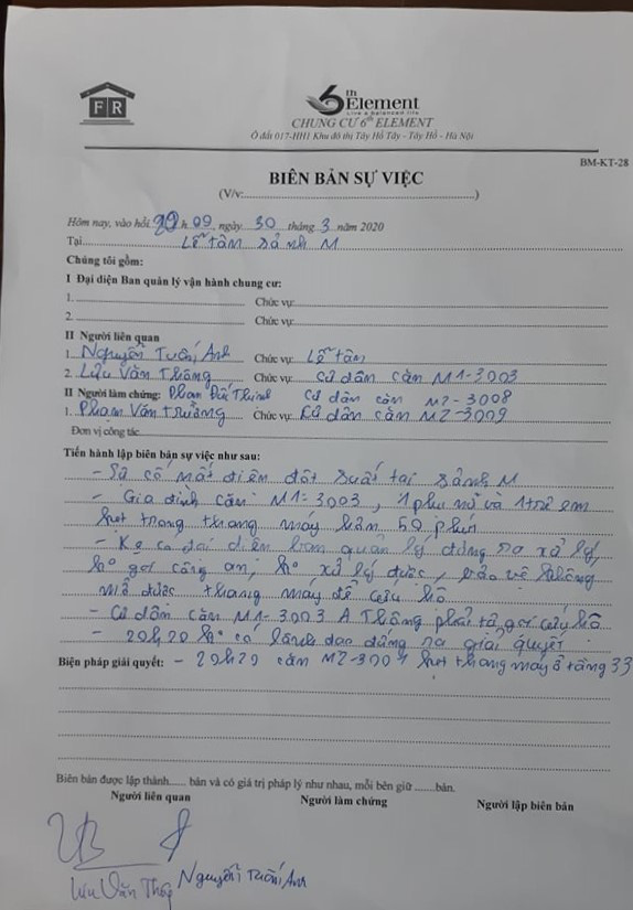 Chung cư 6th Element: Mất điện, cảnh sát PCCC cứu người kẹt thang máy, cư dân hoảng loạn - 4 Chung cư 6th Element: Mất điện, cảnh sát PCCC cứu người kẹt thang máy, cư dân hoảng loạn - 4