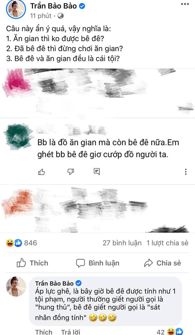 Công khai đã lâu nhưng vẫn bị kỳ thị giới tính, BB Trần phản ứng ra sao? Công khai đã lâu nhưng vẫn bị kỳ thị giới tính, BB Trần phản ứng ra sao?
