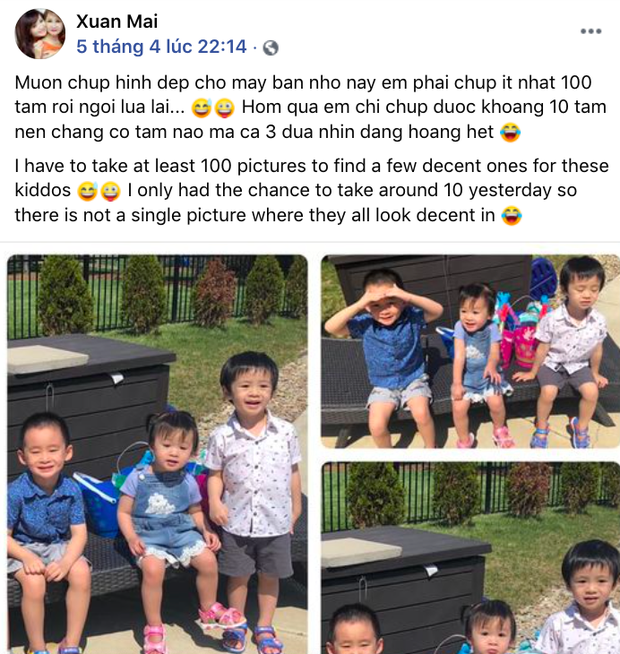 Xuân Mai hiếm hoi hé lộ cuộc sống và ảnh 3 con tại Mỹ, nhìn đến bé út mà ngỡ ngàng vì quá giống mẹ ngày xưa Xuân Mai hiếm hoi hé lộ cuộc sống và ảnh 3 con tại Mỹ, nhìn đến bé út mà ngỡ ngàng vì quá giống mẹ ngày xưa
