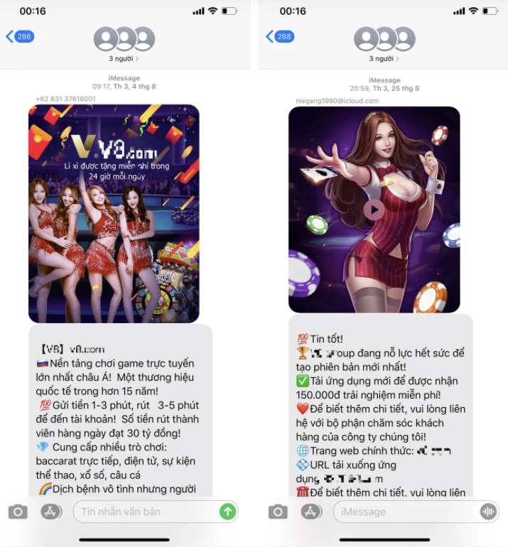 Cảnh báo: Cẩn thận với nạn spam tin nhắn 'dụ dỗ' chơi cờ bạc online trên iPhone - 1 Cảnh báo: Cẩn thận với nạn spam tin nhắn 'dụ dỗ' chơi cờ bạc online trên iPhone - 1