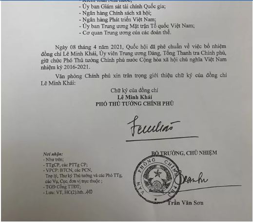 Giới thiệu chữ ký Thủ tướng Phạm Minh Chính và Phó Thủ tướng Lê Minh Khái, Lê Văn Thành - 1 Giới thiệu chữ ký Thủ tướng Phạm Minh Chính và Phó Thủ tướng Lê Minh Khái, Lê Văn Thành - 1