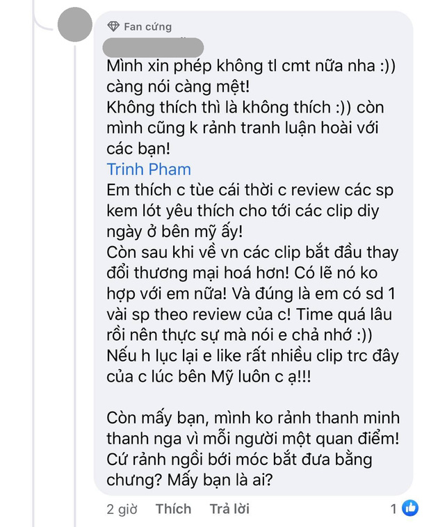 Bị antifan nhận xét là 'beauty blogger ghét nhất Việt Nam' vì toàn PR, Trinh Phạm đối đáp thế nào? - 3 Bị antifan nhận xét là 'beauty blogger ghét nhất Việt Nam' vì toàn PR, Trinh Phạm đối đáp thế nào? - 3