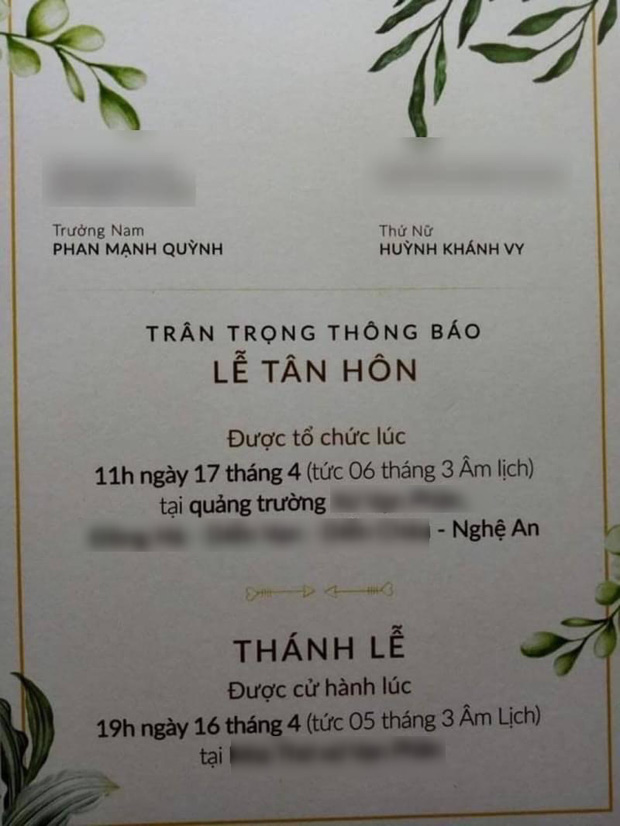 Lộ thiệp mời và hình ảnh lễ đường trước thềm hôn lễ của Phan Mạnh Quỳnh tại Nghệ An, nhìn qua đã biết là hoành tráng không vừa - 1 Lộ thiệp mời và hình ảnh lễ đường trước thềm hôn lễ của Phan Mạnh Quỳnh tại Nghệ An, nhìn qua đã biết là hoành tráng không vừa - 1