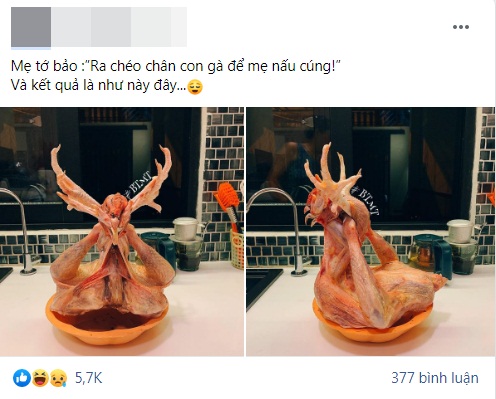 Mẹ nhờ 'ra chéo chân con gà để cúng', cô gái khiến mẹ hú hồn đến mức rụng tim sau khi nhìn thành phẩm Mẹ nhờ 'ra chéo chân con gà để cúng', cô gái khiến mẹ hú hồn đến mức rụng tim sau khi nhìn thành phẩm