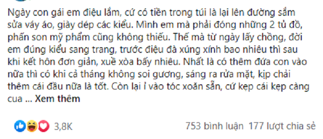 Vợ mua đồ trang điểm, chồng cười nhạt 'rát vàng cũng chẳng đẹp lên', nhưng phản ứng ngay sau đó của cô lại khiến anh tím tái mặt mày Vợ mua đồ trang điểm, chồng cười nhạt 'rát vàng cũng chẳng đẹp lên', nhưng phản ứng ngay sau đó của cô lại khiến anh tím tái mặt mày