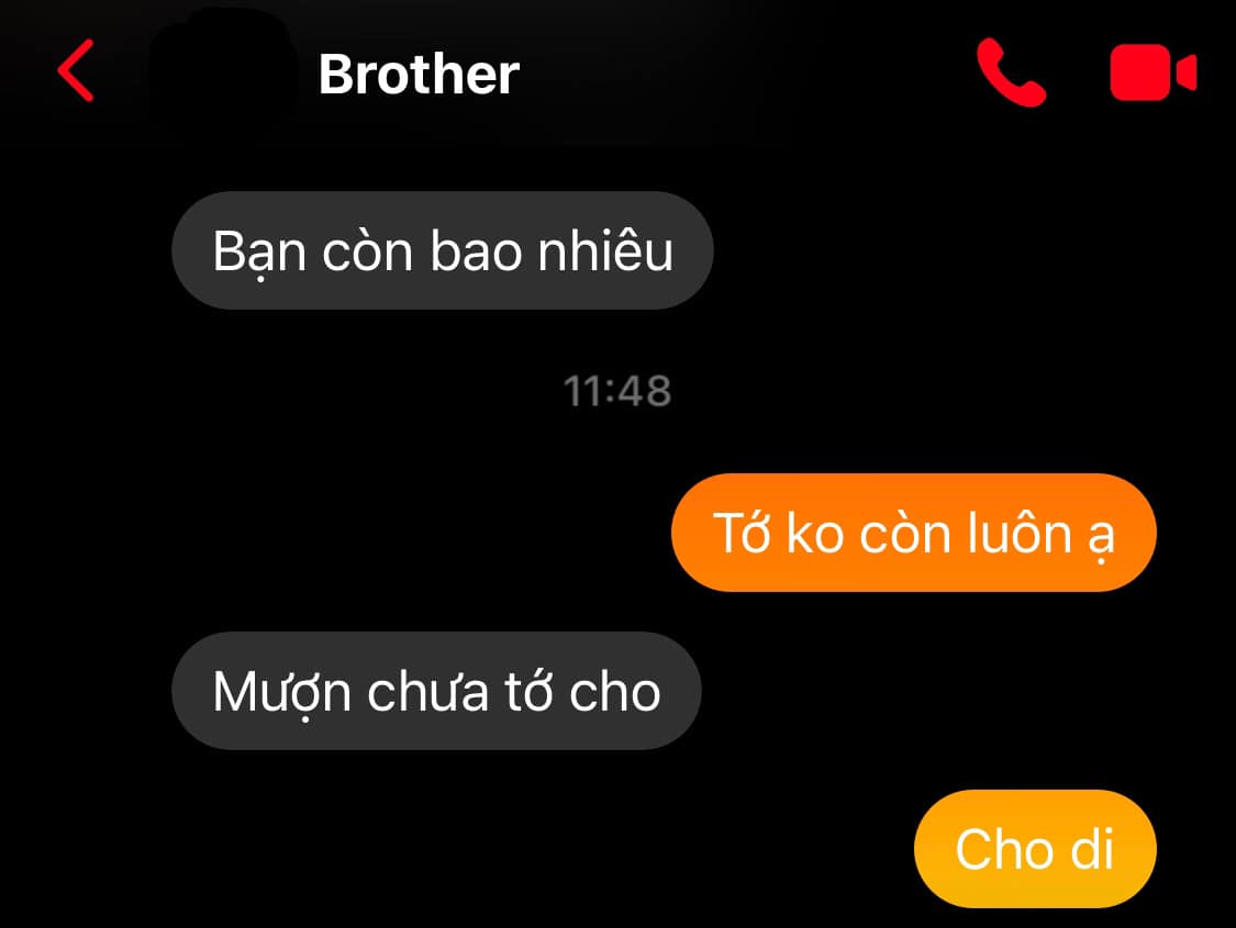 Anh trai hơn 3 tuổi gọi nhau bằng 'bạn - tớ', em gái hết tiền là gửi ngay, cư dân mạng: 'Anh bạn còn cần em gái không?' Anh trai hơn 3 tuổi gọi nhau bằng 'bạn - tớ', em gái hết tiền là gửi ngay, cư dân mạng: 'Anh bạn còn cần em gái không?'
