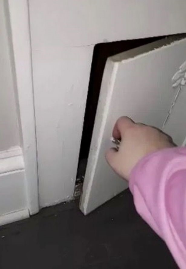 Phát hiện cánh cửa nhỏ ẩn trong tường nhà mới, chủ nhà hỏi dân mạng, đáp án càng gây hoang mang - 1 Phát hiện cánh cửa nhỏ ẩn trong tường nhà mới, chủ nhà hỏi dân mạng, đáp án càng gây hoang mang - 1