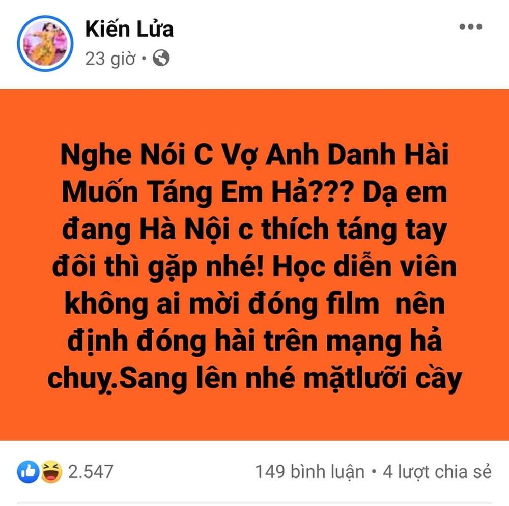 Bị vợ nghệ sĩ Xuân Bắc 'đòi táng nếu gặp', Trang Trần gay gắt mỉa mai nhan sắc và thách táng tay đôi - 2 Bị vợ nghệ sĩ Xuân Bắc 'đòi táng nếu gặp', Trang Trần gay gắt mỉa mai nhan sắc và thách táng tay đôi - 2