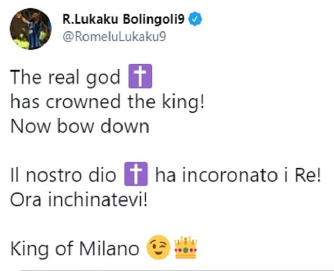 Inter vô địch Serie A sau hơn 10 năm, Lukaku lập tức lên tiếng cà khịa Ibrahimovic Inter vô địch Serie A sau hơn 10 năm, Lukaku lập tức lên tiếng cà khịa Ibrahimovic