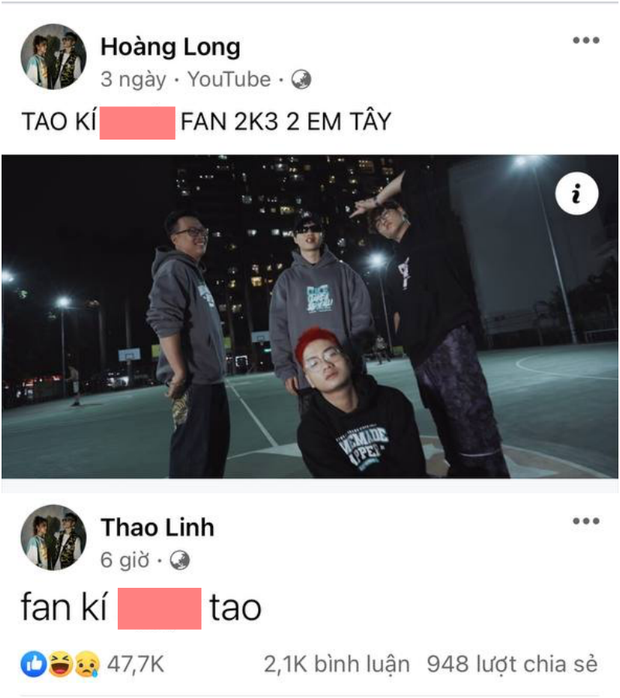 Tlinh và MCK bị chỉ trích vì 'tung hứng' status 18+, nói chuyện đụng chạm vòng 1 của fan - 1 Tlinh và MCK bị chỉ trích vì 'tung hứng' status 18+, nói chuyện đụng chạm vòng 1 của fan - 1