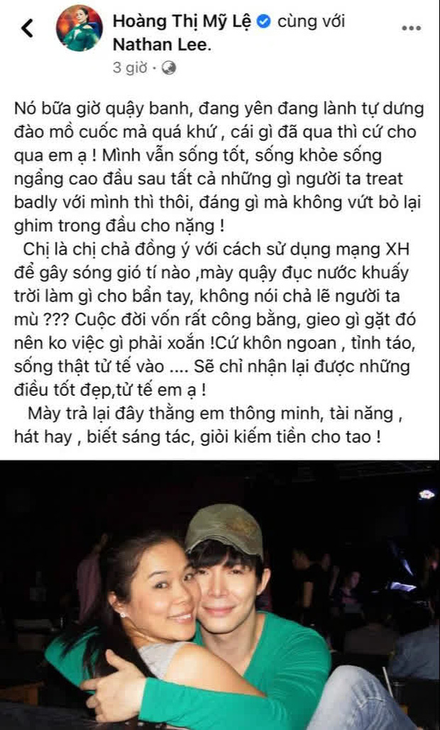 Mỹ Lệ nhắn nhủ Nathan Lee 'đục nước khuấy trời làm gì cho bẩn tay' giữa loạt drama, chính chủ phản ứng thế nào? Mỹ Lệ nhắn nhủ Nathan Lee 'đục nước khuấy trời làm gì cho bẩn tay' giữa loạt drama, chính chủ phản ứng thế nào?