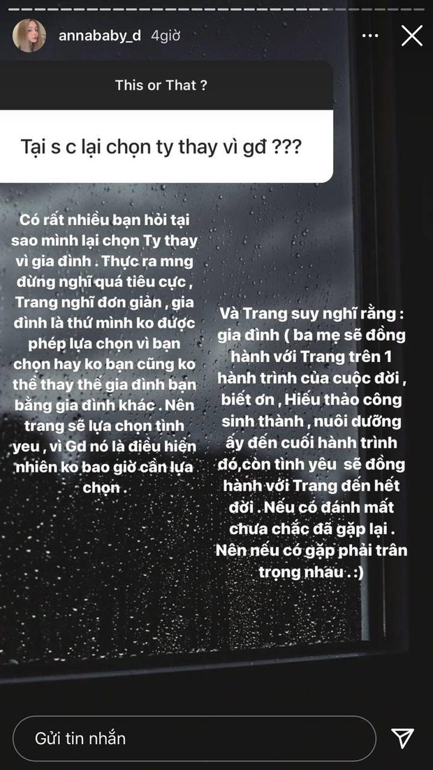 Trang Anna mạnh dạn chọn tình yêu thay vì gia đình, lời giải thích đi vào lòng người - 2 Trang Anna mạnh dạn chọn tình yêu thay vì gia đình, lời giải thích đi vào lòng người - 2