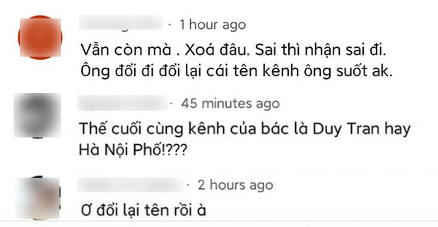 Duy Nến bất ngờ cảm ơn VTV vì xoá clip rác mạng nói về kênh Hà Nội Phố, 'cố' đổi tên YouTube của mình lại như cũ - 4 Duy Nến bất ngờ cảm ơn VTV vì xoá clip rác mạng nói về kênh Hà Nội Phố, 'cố' đổi tên YouTube của mình lại như cũ - 4